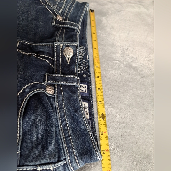 Miss Me Jeans Womens Standard Skinny Straight Leg Mid Rise Blue Sz 27 Inseam 28 - Picture 14 of 15